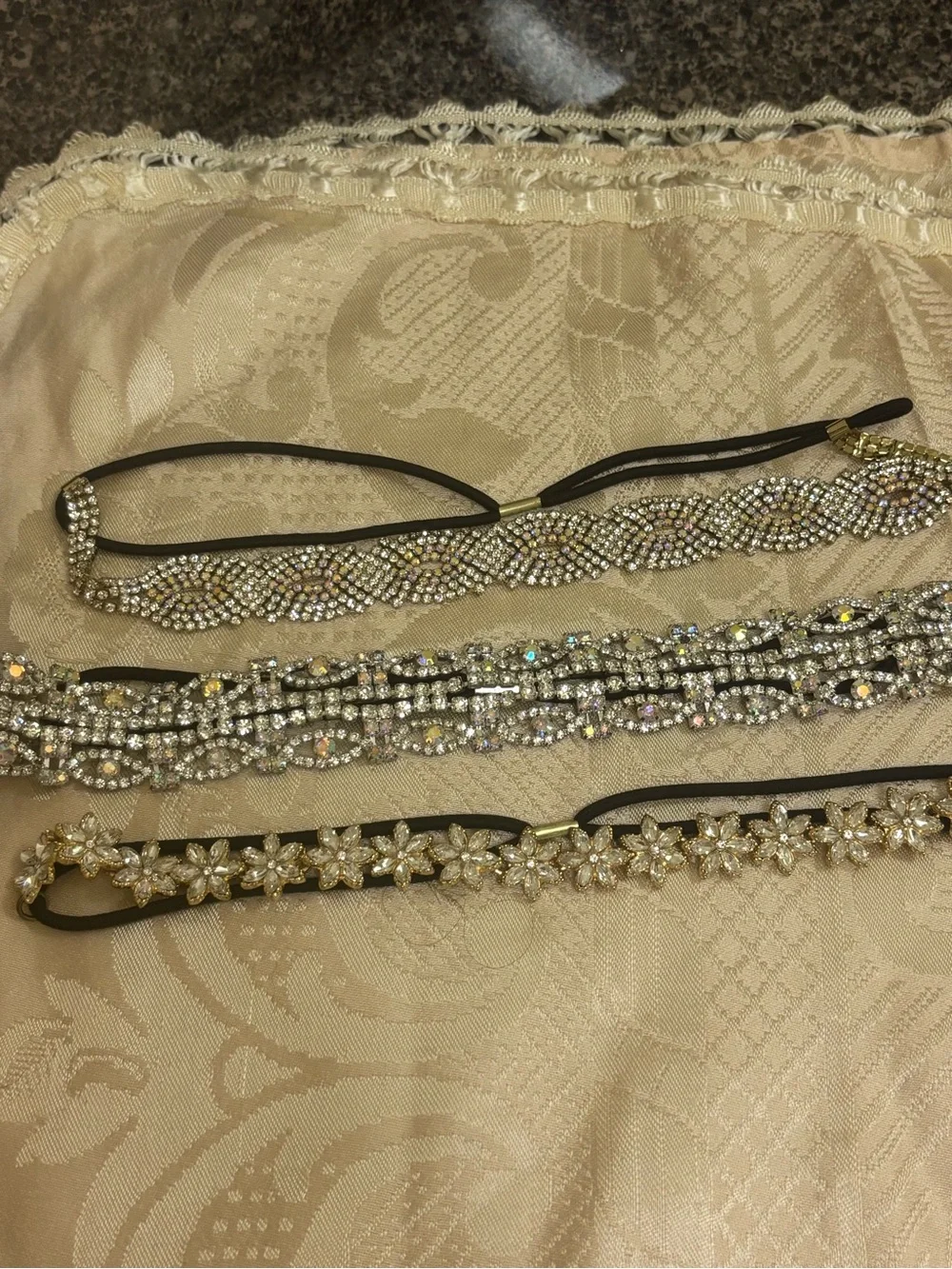 3 Sparkling Rhinestone Headbands
